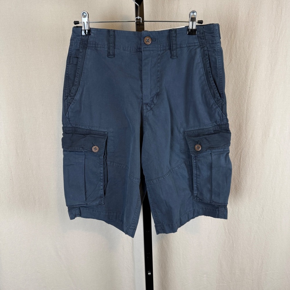 NWT American Eagle Mens Cargo Shorts 28 Navy Blue Next Level Flex Below Knee